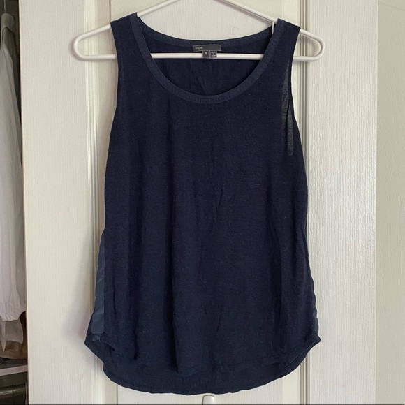 Vince Navy Lightweight Slub Tank Medium - Picture 1 of 5